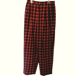 VTG TALBOTS HIGH WAIST WOOL PLAID PANTS 6
